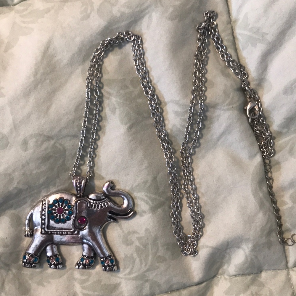 Jeweled elephant pendant